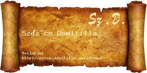 Szűcs Domitilla névjegykártya